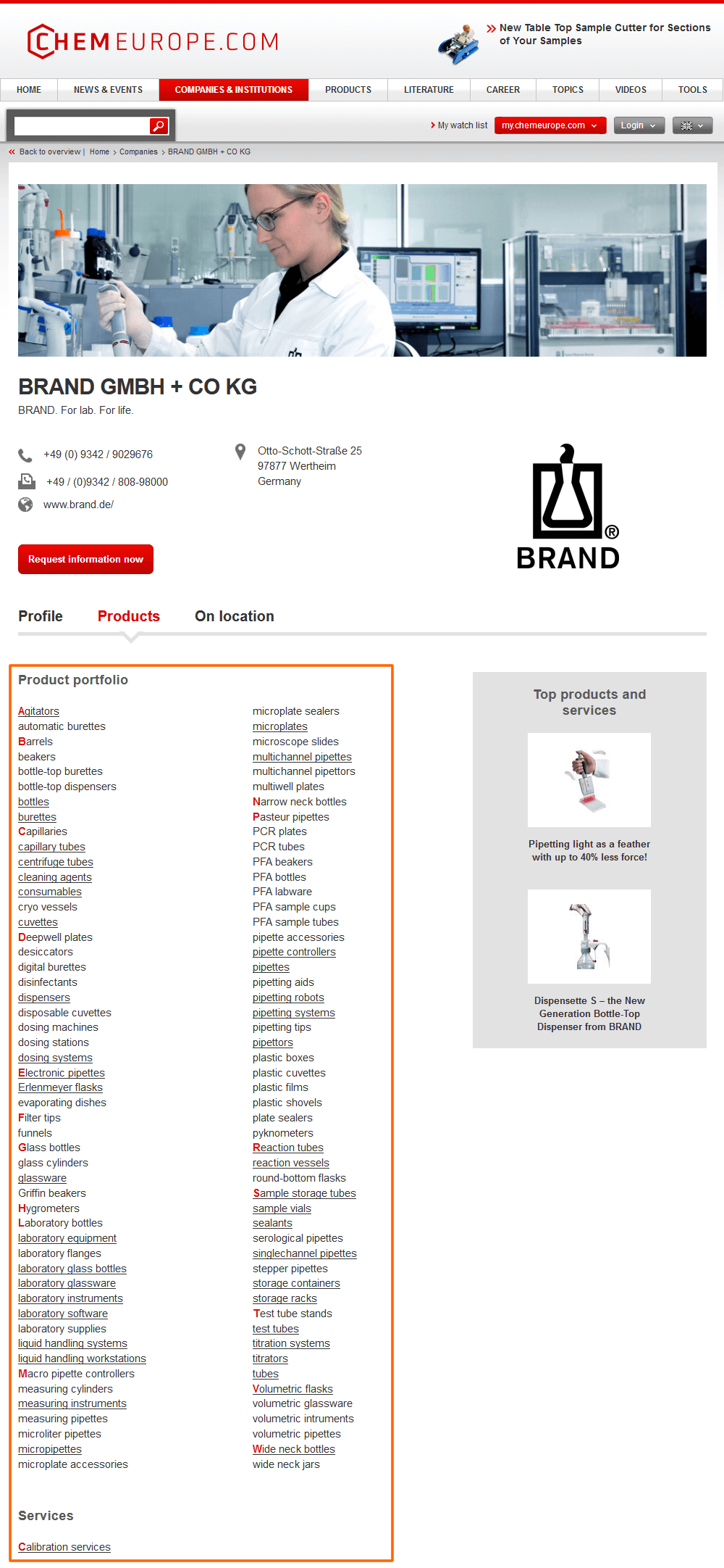 BRAND product portfolio
